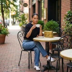 NWT MeDusa Tel Aviv Handmade Vegan Gold Studded Mini Shoulder Bag | Israel